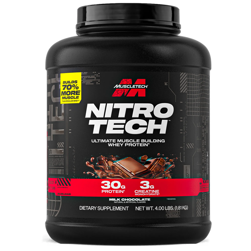 Nitro Tech Proteína Whey con Creatina 4Lb