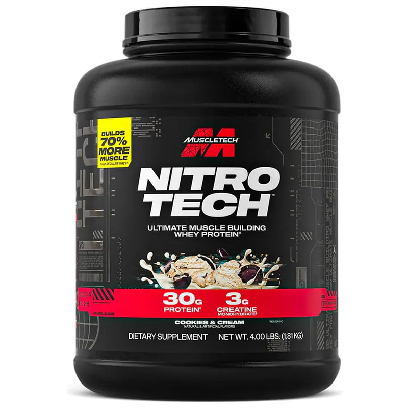 Nitro Tech Proteína Whey con Creatina 4Lb