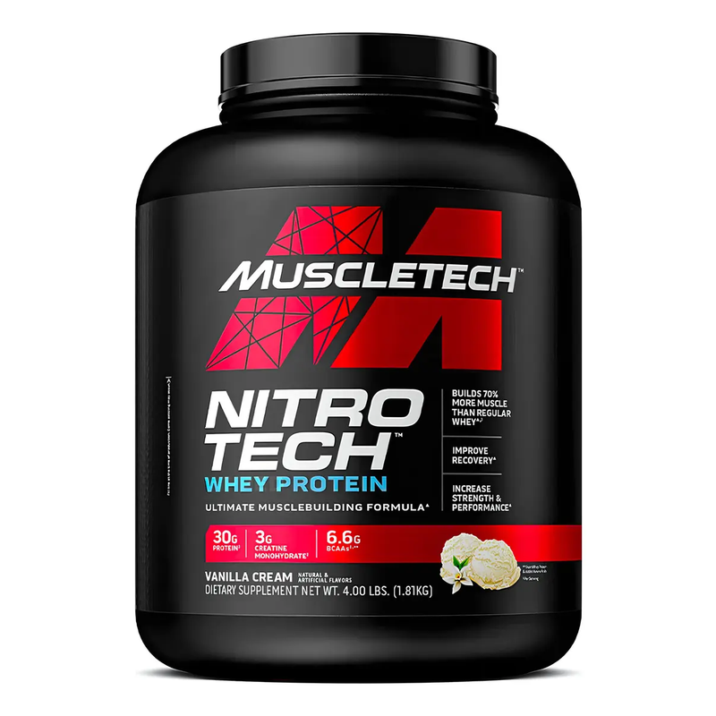 Nitro Tech Proteína Whey con Creatina 4Lb