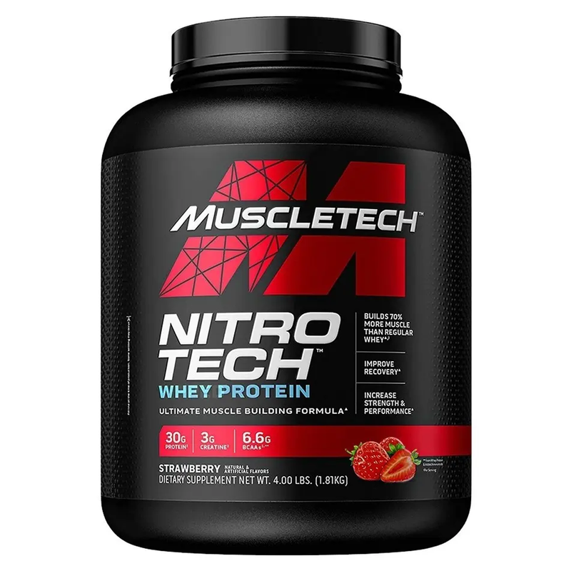 Nitro Tech Proteína Whey con Creatina 4Lb