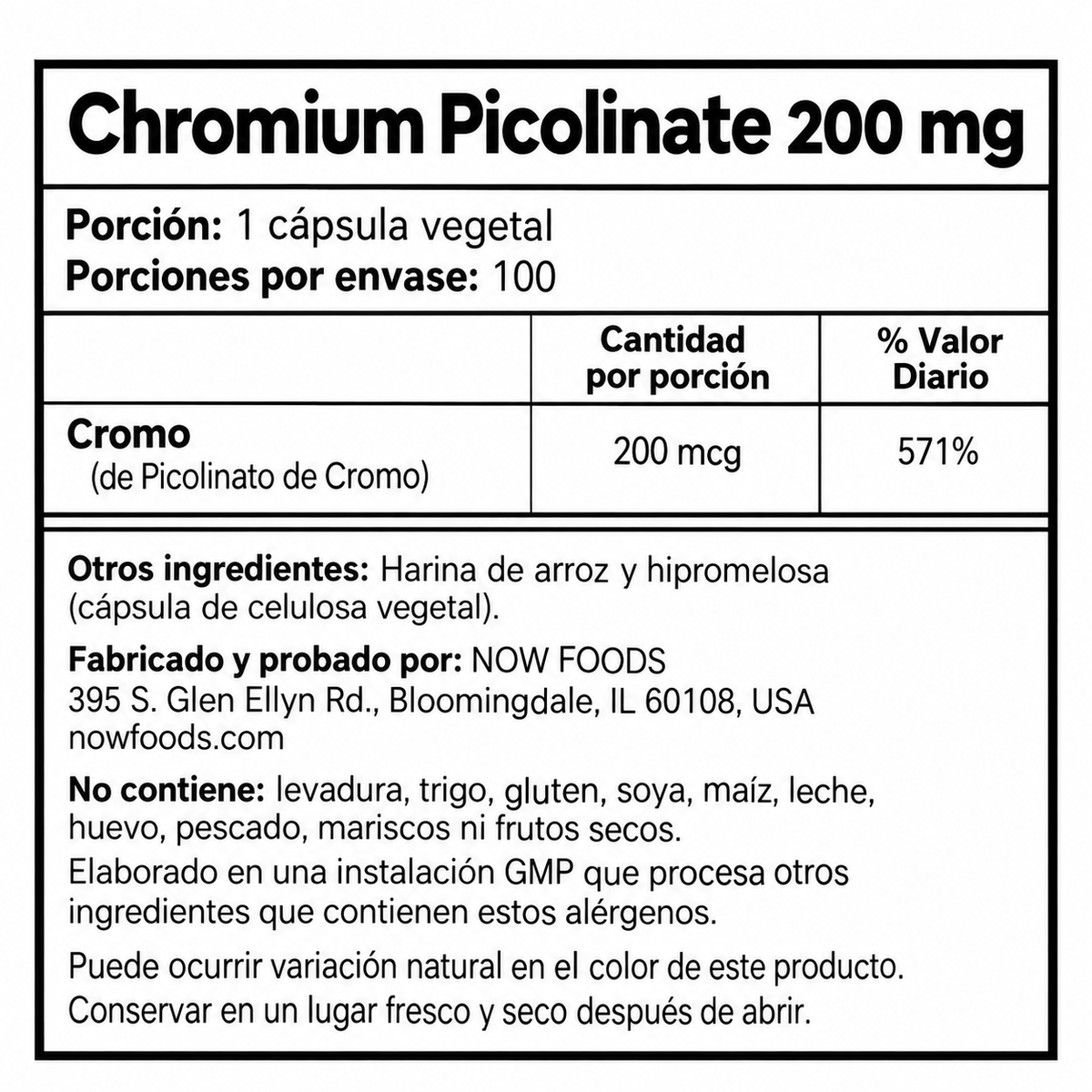 Información nutricional