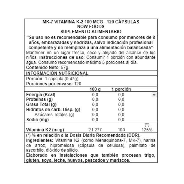 Información nutricional