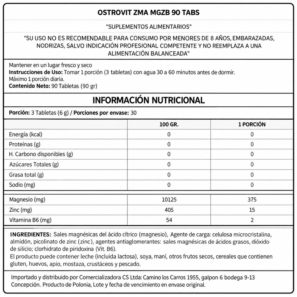 Información nutricional